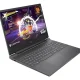 HP Victus gaming laptop at an angle, displaying Hi-Fi Rush gameplay with Xbox Game Pass logo.